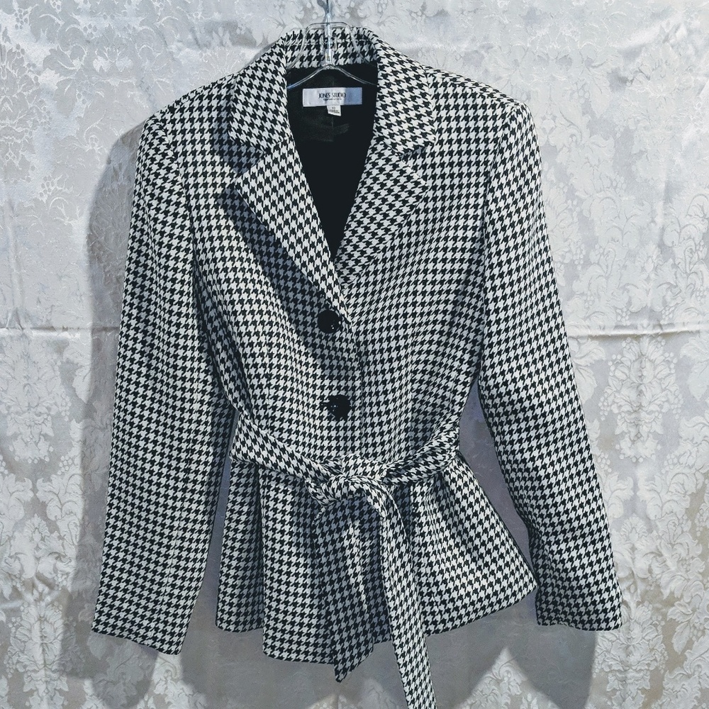 Jones Houndstooth single breasted blazer